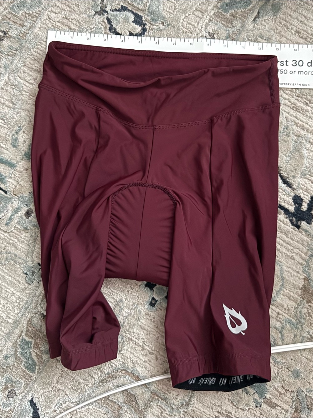 Baleaf Maroon Cycling Shorts with Logo